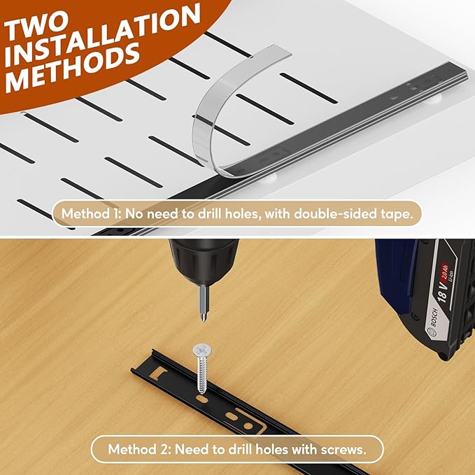2 Pack 21" Deep Pull Out Cabinet Organizer, Expandable(12.5"-20.5") Slide Out Drawer, Pull Out Drawer Storage Organizer with Adhesive for Kitchen Bathroom Home, White