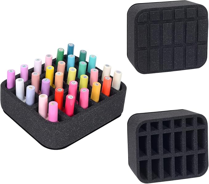 Nail Polish Organizer Holder Foam Pad DIY with 18 Slots for Storage Nail Polish or Essential Oil Tray for Drawers Black