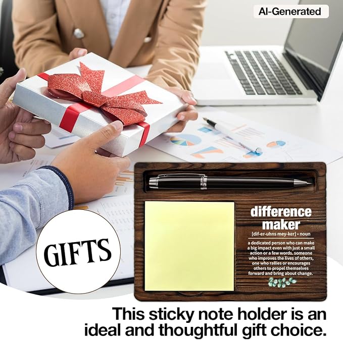 Difference Maker Gift, Thank You Gifts for Teacher Coach Mentor Boss Leader Difference Maker Definition Sticky Note Holder Office Decor