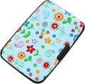 Credit Card Holder for Women Men RFID Blocking Wallet Small Business Metal Slim Mini Aluminum Hard Case (Doodle Garden Floral)