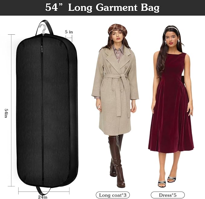 Limoomil Heavy Duty Waterproof Garment Bag for Travel, Tear Resistance Suit Bag for Men Travel for Suits, Tuxedos, Coats, Uniform. 54 inch