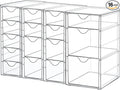 Vtopmart Acrylic Organizer with 16 Drawers (4 Set),Clear Storage Drawers for Office Supplies,Desk Organization and Storage for Makeup,Jewelry,Art Crafts