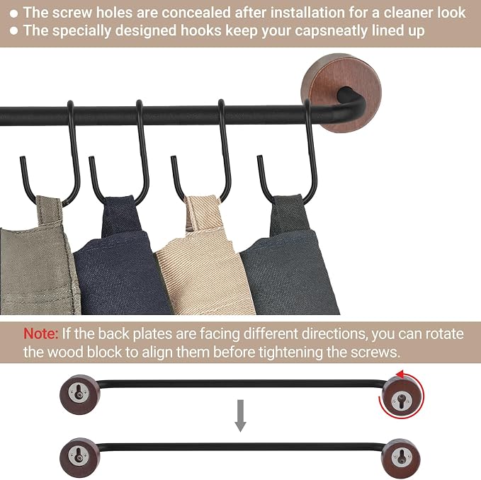 Mkono Hat Organizer, Metal Hat Rack for Wall Storage with 20 Hooks Set of 2 | Hanger for 20 Caps, Adjustable Hooks Design, Holder Baseball Caps Scarves Coats Belts, Closet Door Bedroom Entryroom Laundry