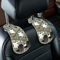 Blusabaca 2PCS Car Hooks for Purses Bags, Halloween Spooky Cute Cat Witch Magic Seat Back Storage Headrest Holder Hanger PU Leather Double Metal Backseat Organizer, Women Car Accessories Organization