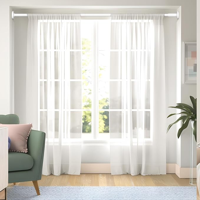 Tension Curtain Rod 32-90Inch Adjustable Curtain Rods no Drilling Outdoor Tension Rods for Patio,Windows,Closets,Doorway