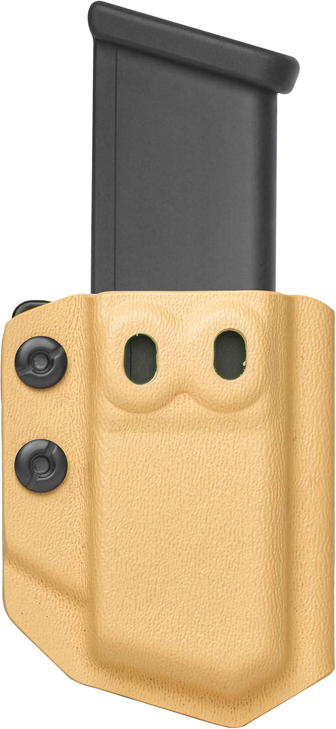 Amberide Universal IWB/OWB Kydex Mag Carrier for 9mm / .40 & .45 ACP Magazines, Single and Double Stack, Adjustable Retention, Ambidextrous, Fits 1.5" Belt, Made in USA