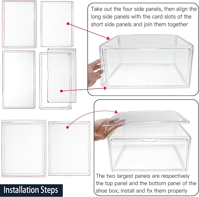 12 Pack Acrylic Shoe Boxes Clear Stackable Plastic Sneaker Display Case with Magnetic Lids, Drop Side Shoe Organizer for Entryway & Sneaker, Fits Men’s US Size 12.5