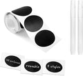 Chalkboard Labels, 120 Pcs Black Reusable Waterproof Labels Stickers, Kitchen Pantry Sticker for Containers, Mason Jars, Condiments, Food Storage (Oval)
