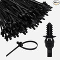 100 PCS Push Mount Zip Ties, 8.3 Inch Nylon Car Mount Wire Ties Snap in Cable Zip Ties, Black Push Mount Cable Ties Automotive Zip Ties Wire Harness Clips for Wire Tying (8.3" L x 0.2" W)