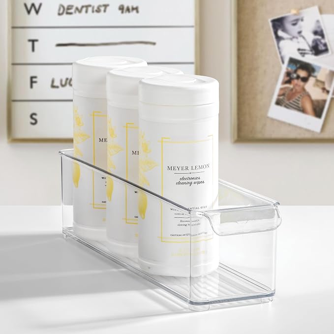 iDesign Stackable Fridge Storage Bin with Handle, Set of 6, Clear | Ideal for Fridge and Freezer, Made in USA
