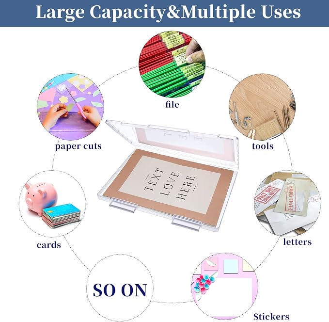 Gersoniel 4 Pcs Magazine Protectors A4 File Paper Storage Box Plastic | Magazine Covers Plastic Protector Clear Portable Project Case Holder Folder Document Organizer,2.1 x 9.1 Inch