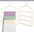 Velvet Pants Clothes Hanger Space Saving Non Slip Pants Shorts Hanger, Myfolrena Jeans Slack Trousers Hangers Multiple Velvet Hanger Closet Organizer Storage for Leggings,Jeans,Scarf,Tie (3, Beige)