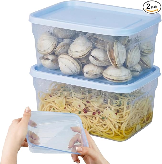 carrotez Flexible Freezer Storage Containers with lids, 2Pack 3.8cup Blue