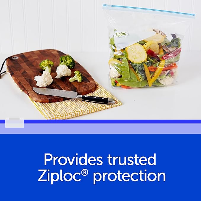 Ziploc Gallon Food Storage Freezer Slider Bags, Power Shield Technology for More Durability, 24 Count