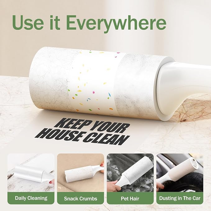Lint Roller 3 Pack for Pet Hair, 300 Sheets, 3 Handles | Ready-to-Use Rollers for Clothes, Car, Office, Travel & Home