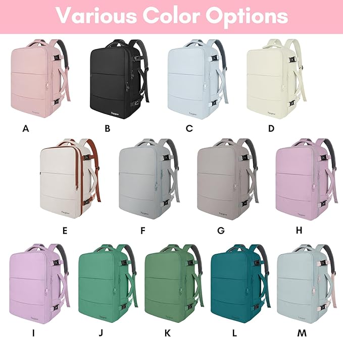 Taygeer Travel Backpack for Women, TSA Carry On Backpack Flight Approved | 15.6inch Laptop Mochila with Water Bottle Pocket & Shoe Pouch, Nurse Bag Casual Daypack for Weekender Business Hiking, Pink