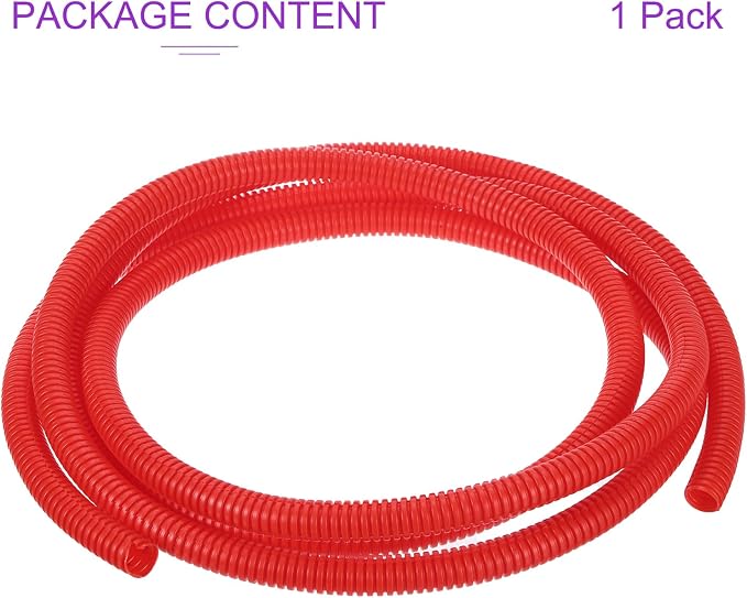 DMiotech 10ft Wire Loom Split Tubing 3/8 Inch, Cord Protectors from Pet Flexible Conduit Cable Management for Office, Home, Garden, Red