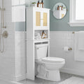 Over Toilet Storage Cabinet with Barn Door & Adjustable Shelves | 24 Inch Wide Bathroom Organizer, Space-Saving, Sturdy Wood, Anti-Tipping, Easy Assembly, for Restroom, Laundry, Small Spaces