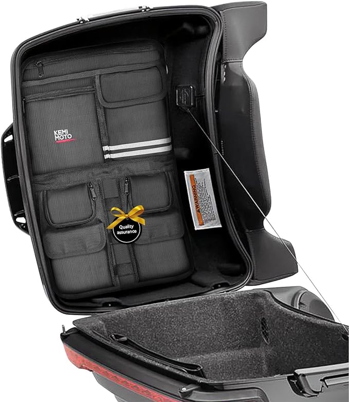 KEMIMOTO Tour Pack Lid Organizer for Road Glide Road King Electra Glide Street Glide Touring Travel-Paks | Multi Pockets Keep Organizer, Rear Pack Compatible with Touring Models Street Glide 1993-2013