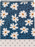 Steel Mill & Co Large Top Spiral Notebook College Ruled, 11" x 8.5" with Durable Hardcover and 160 Lined Pages (Leopard Daisy)