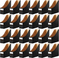Thenshop 24 Pcs Cardboard Magazine File Holder Organizer, Desk File Organizer Box Foldable Book Bin Papers Storage Folder with Label for School Classroom Office Supplies(Classic,Black)