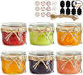 Small Glass Containers with Airtight Lids 4 oz 6 Pack Mini Jam Jars | Small Size, Labels Included, Jam Jelly Honey Jar, Wedding Favors,Handmade Candles,Diy Crafting,Leak Proof,BPA-Free