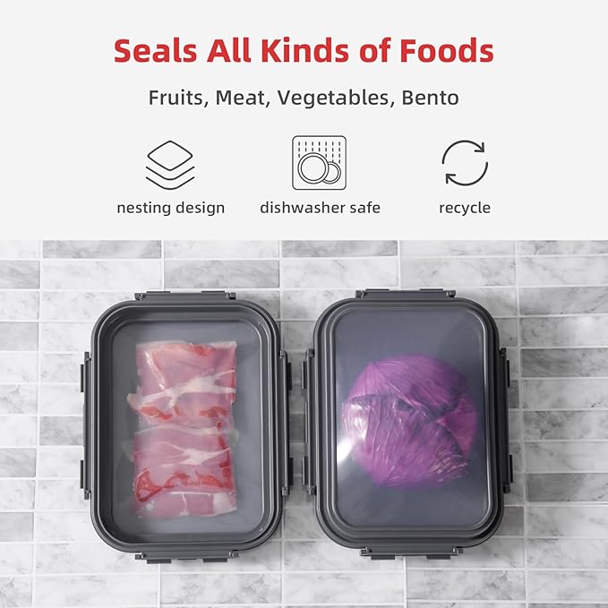 2-Piece Airtight Food Storage Containers Set – Avocado Saver, Onion Keeper, Silicone Kitchen Organizers for Fridge, Reusable & Leak-Proof to Lock in Freshness K05-dark blue