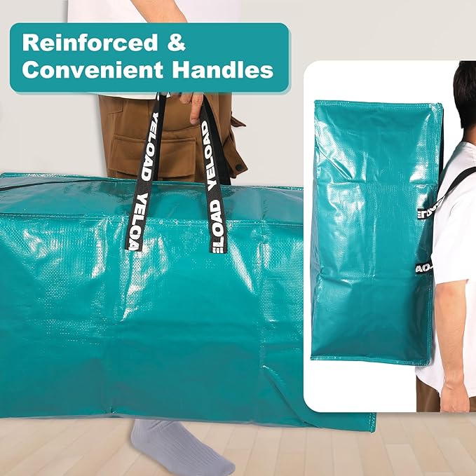 Purple Moving Bags - 8 Pack Extra Large Heavy Duty Storage Bags With Zipper & Reinforce Handles | 29x14x13 Inch Moving Tote Bags Bulk For Clothing, Shoes, Travel