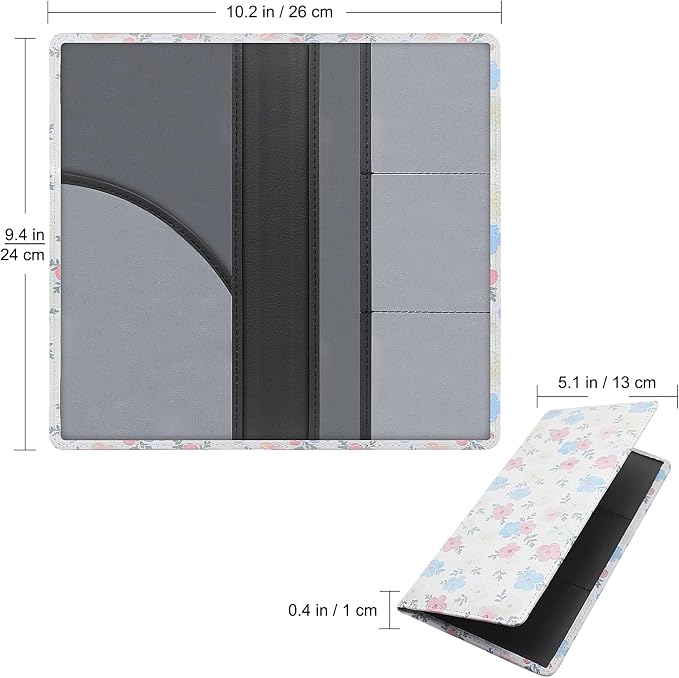 LumiMokki Premium Car Registration & Insurance Card Holder with Magnetic Shut, Vehicle Glove Box Car Organizer - For Documents, Cards, License (Floral A)