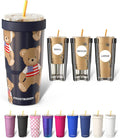 Frost Buddy Togo Buddy 30 oz Stainless Steel Vacuum Insulated Tumbler To Go Coffee Cup – Iced Coffee Sleeve, Travel Mug, Thermal Cup for Hot & Cold Drinks, Dunkin Cup (Stars&Snuggles)
