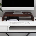 Anji Mountain Wood Monitor Stand Riser Desk Desktop Organizer Table for Home, Office Workspace, Laptop Riser, Ergonomic Design Stand for Gaming Setup, Walnut