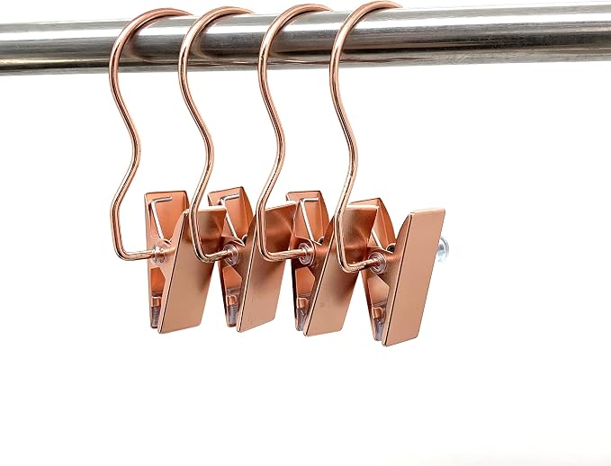 4.5 Inch Metal Boots Hanger, Rose Gold Clip Hangers for Shoes, Gloves, Hair Extensions, Wigs, Clothing Accessories, 12 Pack
