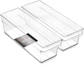 BINO | Plastic Storage Bins, Small - Shallow | THE HANDLER COLLECTION | Multipurpose Organizer Bins | Kitchen Pantry Organizers and Storage | Clear Containers for Organizing Home | Freezer Organizer