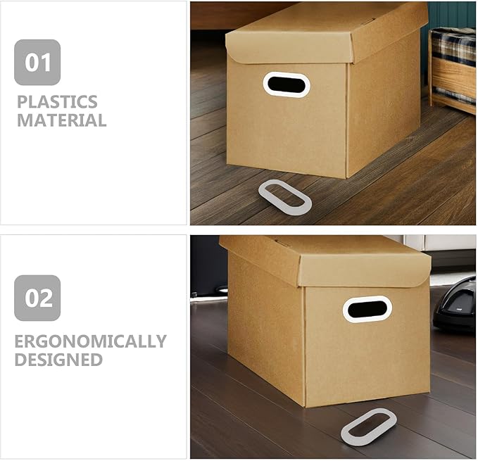 TIDTALEO 10pcs Plastic Box Handles for Cardboard Storage and Moving Boxes, Heavy Duty Straps for Large Carton Carrying and Organization
