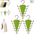 V-Shaped Double-Sided Closet Organizer Hanger, Multi-Functional V-Shaped Double Sided Hanger Storage Rack, Vertical Closet Storage Rack for Shirts, Light Jackets, Hats, Scarves (3, Green)