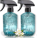 Glass Plant Mister Bottle, 15oz Refillable Water Bottle Spray, Handheld Water Spray Bottle with Reusable Adjustable Mist Nozzle for Indoor Flowers, Outdoor Gardening, Cleaning, Hair & Pets Care (Blue)
