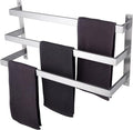 KOKOSIRI Bath Towel Bars Bathroom 3-Tiers Ladder Towel Rails Towel Holders Wall Mounted Towels Shelves Rack Brushed Stainless Steel, B5006BR-L24