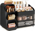 Makeup Organizer with Drawers, Large Capacity Countertop Organizers for Vanity,Bathroom and Bedroom Desk Cosmetics Organizer,Easy To Storage Skincare,Brushes,Lotions,Lipstick (Black)