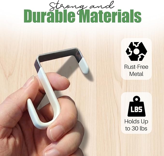 Evelots Over the Door Hooks - 4 Pack - Hangers for Clothes, Towel, Coats, Hats, Handbags - Made of Rubber Coated Steel - Closet, Bathroom, Office