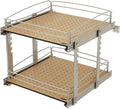 Rev-A-Shelf 2 Tier Pull Out Kitchen Cabinet Storage Organizer with Solid Bottom & Undermount Soft-Close Full Extension Slides, 54BK-21SC-2-1