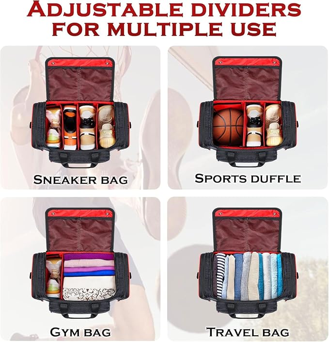 Mancro Padded Sneaker Bag, Sneakerhead Gifts, Shoe Travel Bags Fit 4 Pairs | Come with Insulated Pocket and Shoulder Strap, Multi-functional Sports Gym Duffle for Basketball, Shoes, Cloth