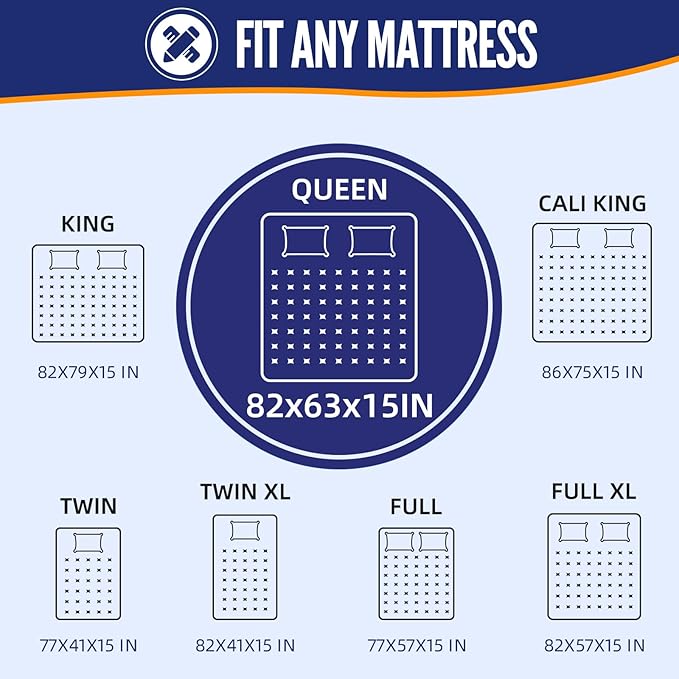 BAGAIL Mattress Bags for Moving, Mattress Covers with Heavy Duty Handles, Reusable Mattress Storage Bag for Moving Supplies(Navy, Queen)