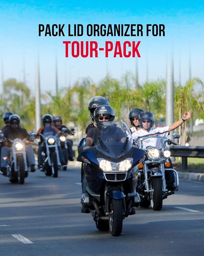 KEMIMOTO Tour Pack Lid Organizer for Road Glide Road King Electra Glide Street Glide Touring Travel-Paks | Multi Pockets Keep Organizer, Rear Pack Compatible with Touring Models Street Glide 1993-2013
