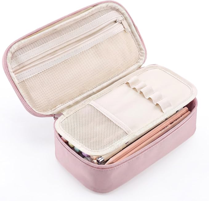 WEMATE Pencil Case, Large Storage Organizer, Makeup Bag, Teacher Must - have, Big Pencil Pouch, Marker Case for College