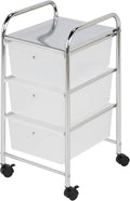 Honey-Can-Do 3-Drawer Plastic Storage Cart on Wheels,Silver