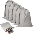 5 Pack Shoe Bags for Travel, Washable Dust Bags for Storage & Packing 17.7" x 13.8" Dustproof Shoe Bags Duster Flannel Shoes Storage with Drawstring Closure for Boots Handbags Shoes & Toys (Grey)