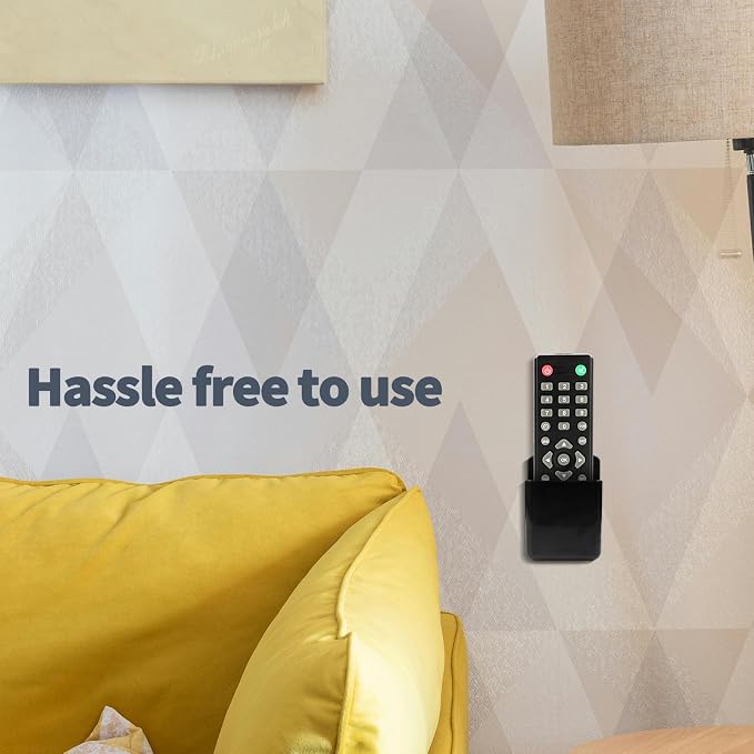 4 PCS Remote Control Holders Wall Mount, Self Adhesive TV Air Conditioner Remote Control Holder, Wall Mount Storage Box Organizer Wall Pen Holder Storage for Home Office School (Black, 4)