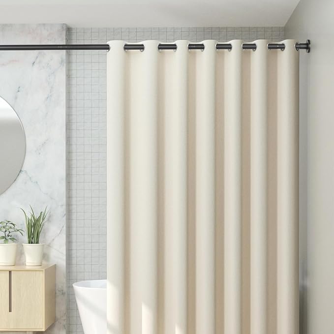 CorkLatta 2 Pack Black Shower Curtain Rod 31 to 68 Inch,1 Inch Diameter Adjustable Spring Tension Stainless Steel Telescopic Rod,Easy Install,No Rust