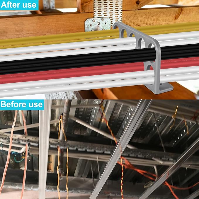 50Pack Cable Chase Wire Bracket,Cable Chase Bracket Support Organizer | Cable Support Wire Holder for NMB,Wire Stackers Keep Electrical Cord Bracket Tidy Clean&Save Time Space Labor,1" with 10-Hole