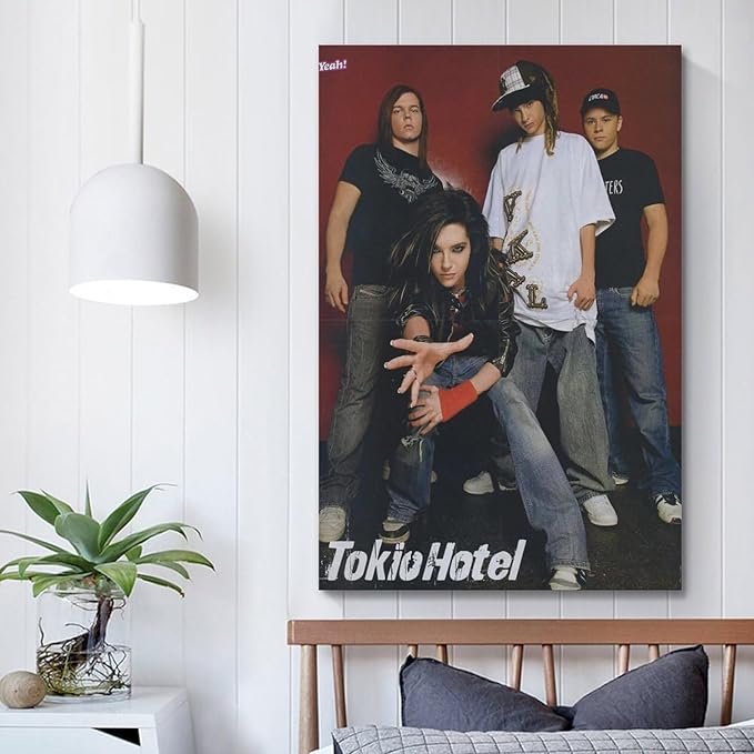 OrdaLi Tokyo Hotel Band Retro Poster - Rock Band Wall Art Canvas Print - Modern Home Bedroom Decoration 24x36inch(60x90cm) Unframed